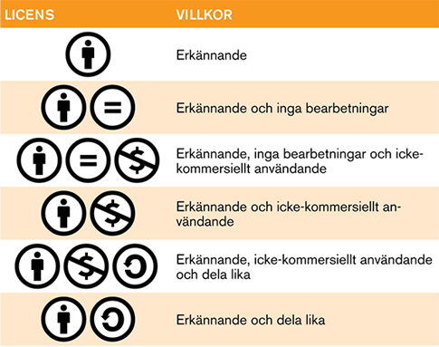 Exempel på hur licenserna kan kombineras